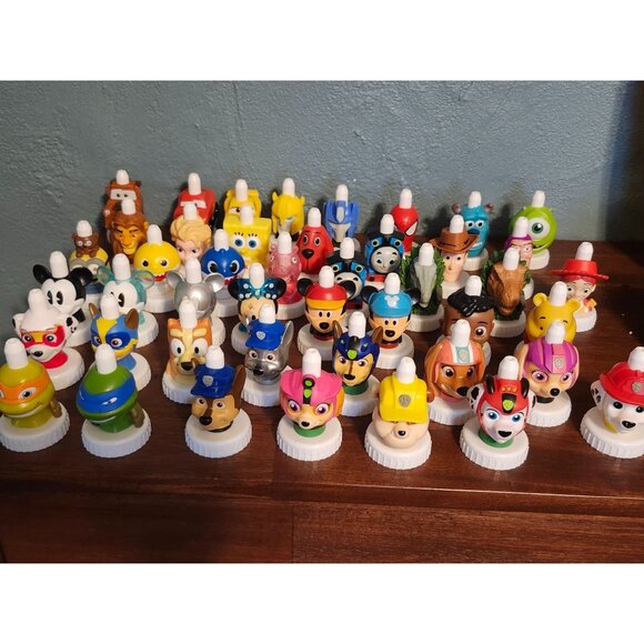 Lot of 45 Good 2 Grow Bottle Toppers Disney Toy Story TMNT Paw Patrol Bluey etc. - Picture 1 of 11